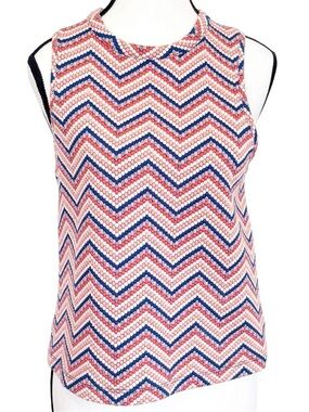 ANTHROPOLOGIE POSTMARK Chevron Textured Sleeveless Halter Blouse Small Back Zip